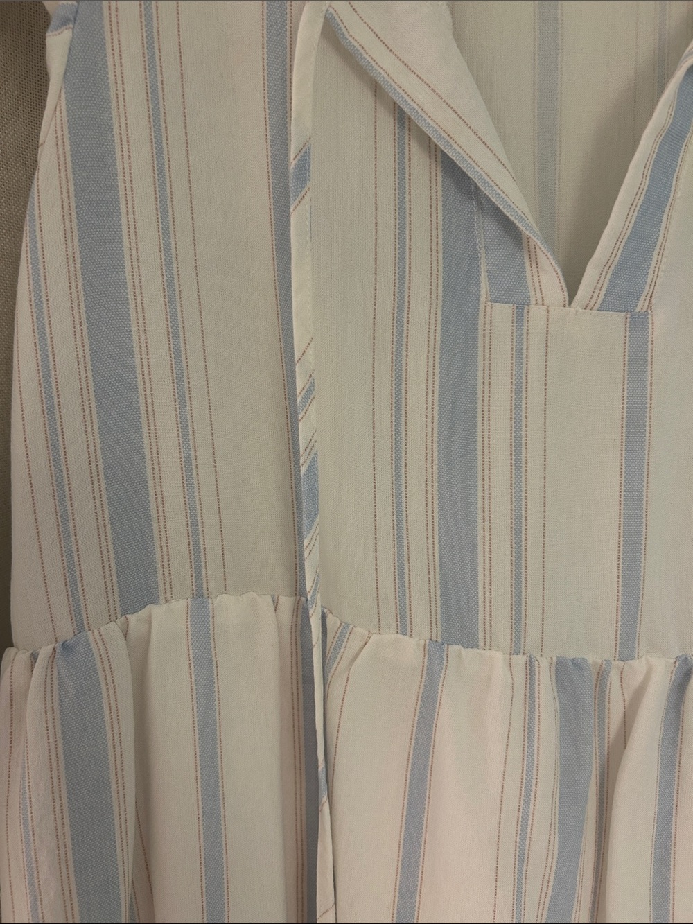 Altar'd State White and Light Blue Striped Mini Dress - Picture 2 of 2